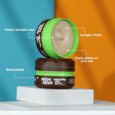 Hair wax Nishman 08 -  Matte Finish - 150 ml